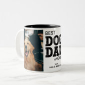 Moderne beste hond papa ooit aangepaste foto hond tweekleurige koffiemok (Voorkant links)