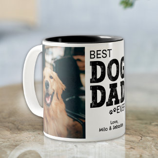 Moderne beste hond papa ooit aangepaste foto hond  tweekleurige koffiemok
