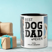 Moderne beste hond papa ooit aangepaste foto hond tweekleurige koffiemok