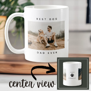 Moderne Beste Hond Papa Ooit Foto Paw Print Koffiemok