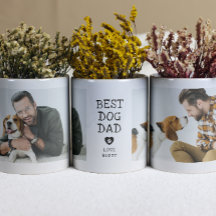 Moderne "Beste Hond Papa" Poot in Hart 2-Foto