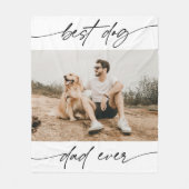 Moderne Beste Hond Vader Ooit Foto Handgeschreven  Fleece Deken (Voorkant)