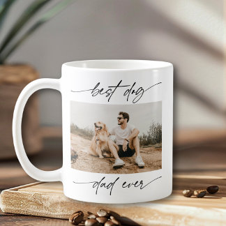 Moderne Beste Hond Vader Ooit Foto Handgeschreven Koffiemok