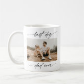 Moderne Beste Hond Vader Ooit Foto Handgeschreven  Koffiemok (Links)