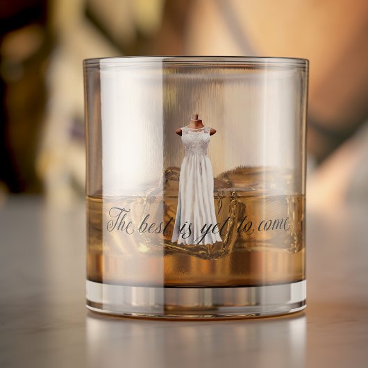 Moderne 'Beste is nog komen' Bruids Toasting Whisky Glas