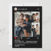 Moderne beste koppels ooit Instagram fotocollage Feestdagenkaart (Voorkant)