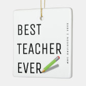 Moderne 'Beste leraar ooit' op maat gesneden Kerst Keramisch Ornament (Links)