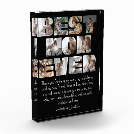 Moderne beste mam ooit 11 foto's collage zwart (Links)