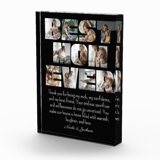 Moderne beste mam ooit 11 foto's collage zwart (Rechts)