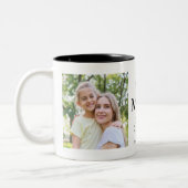 Moderne beste mam ooit 2 Foto-collage gepersonalis Tweekleurige Koffiemok (Links)