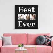 Moderne beste mam ooit 3 foto's collage zwart canvas afdruk (Insitu (Woonkamer))
