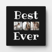 Moderne beste mam ooit 3 foto's collage zwart fotoplaat (Voorkant)