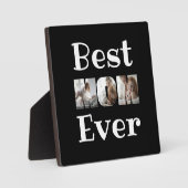 Moderne beste mam ooit 3 foto's collage zwart fotoplaat (Voorkant)
