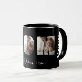 Moderne beste mam ooit 3 foto's collage zwart mok (Voorkant rechts)