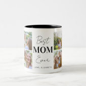 Moderne beste mam ooit 8 Foto-collage gepersonalis Tweekleurige Koffiemok (Center)