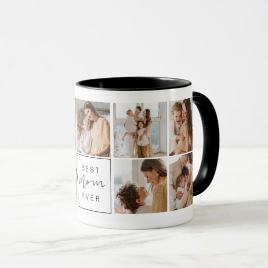 Moderne beste mam ooit aangepaste foto koffie mok (Voorkant rechts)