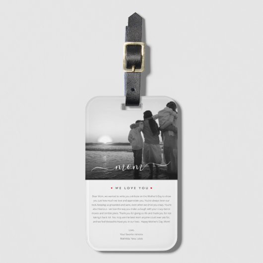 Moderne beste mam ooit foto alleenstaande moeders bagagelabel (Voorkant (verticaal))
