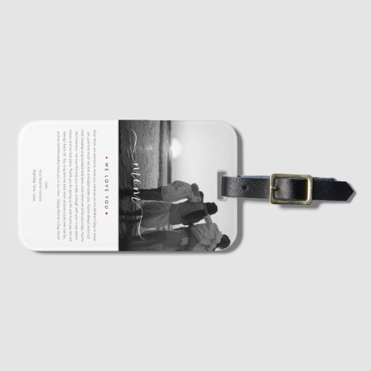 Moderne beste mam ooit foto alleenstaande moeders bagagelabel (Voorkant (horizontaal))