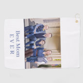 Moderne Beste Mam Ooit Foto Blauwe Golf Handdoek (Horizontaal)