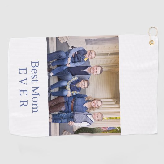 Moderne Beste Mam Ooit Foto Blauwe Golf Handdoek (Horizontaal)