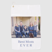 Moderne Beste Mam Ooit Foto Blauwe Golf Handdoek (Voorkant)