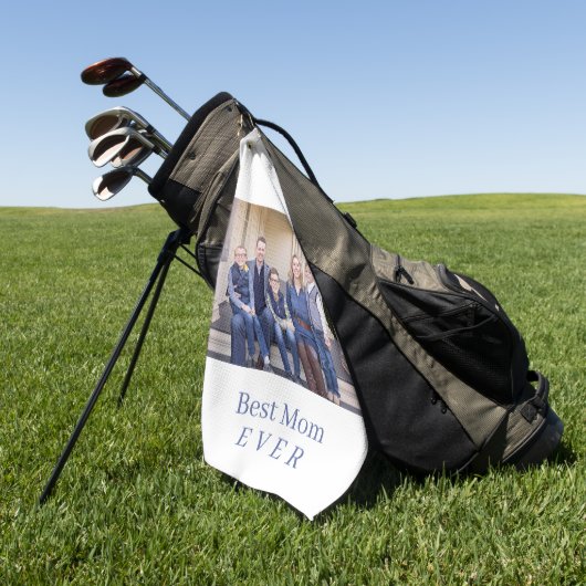Moderne Beste Mam Ooit Foto Blauwe Golf Handdoek (Groen)