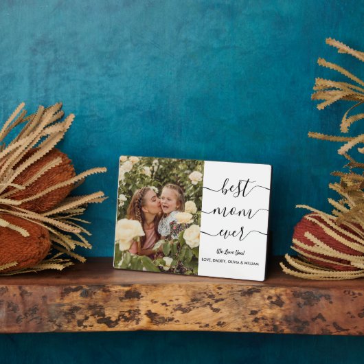 Moderne beste mam ooit foto Eenvoudig script legan Fotoplaat (Zijkant)