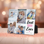 Moderne beste mam ooit foto-rastercadeau fotoplaat<br><div class="desc">Creëer uw eigen MOM fotoplaque gebruikend deze moderne sjabloon van het afbeelding net. Upload eenvoudig uw eigen foto's en pas de tekst aan. Met de titel 'Beste mama ooit',  een schattig klein hart dat kan worden veranderd in elke kleur en naam/namen.</div>