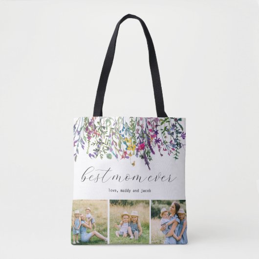 Moderne beste mam ooit foto tote bag (Voorkant)
