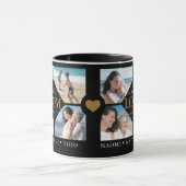 Moderne Beste Mam Ooit Fotocollage Namen Zwart Mok (Midden)