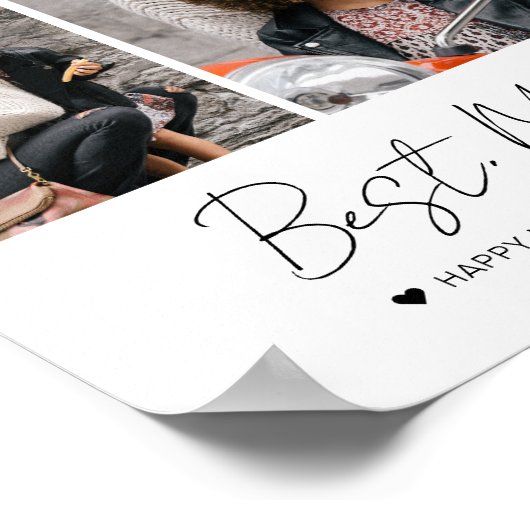 Moderne beste mam ooit Moederdag 3 Foto collage Poster (Hoek)