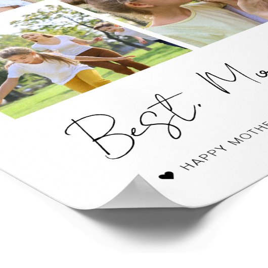 Moderne beste mam ooit Moederdag 4 Foto collage Poster (Hoek)