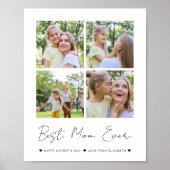 Moderne beste mam ooit Moederdag 4 Foto collage Poster (Voorkant)