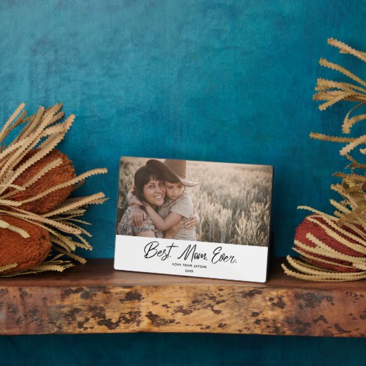 Moderne beste mam ooit Single Photo Plaque Fotoplaat (Zijkant)