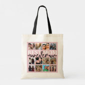 Moderne beste mam ooit zwart roze tote bag (Achterkant)