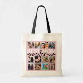 Moderne beste mam ooit zwart roze tote bag
