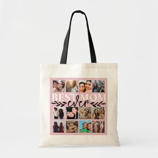 Moderne beste mam ooit zwart roze tote bag (Voorkant)
