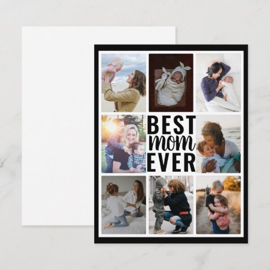 Moderne beste mam ooit zwart-wit foto collage (Voorkant / Achterkant)