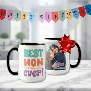 Moderne Beste Mama Foto Kinder Naam Custom Gift Mok