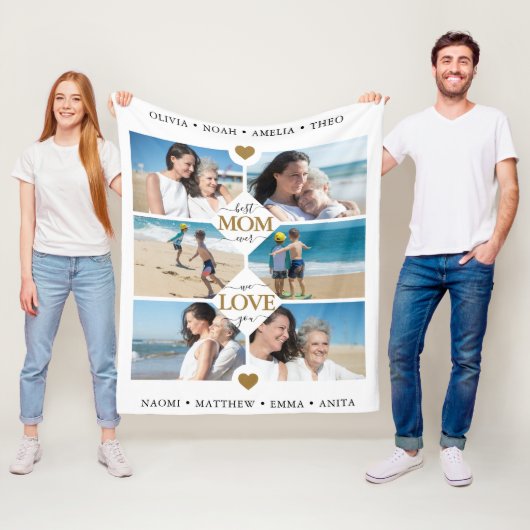 Moderne beste mama ooit fotocollage fleece deken (In situ)