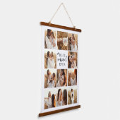 Moderne Beste Mama Ooit Instagram Fotocollage Hangend Wandkleed (Gebogen)