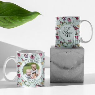Moderne Beste Mama Ooit Mint Bloemen Kolibrie Koffiemok