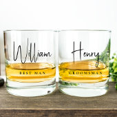 Moderne Beste Man Groomsman Bruiloft Whisky Glas