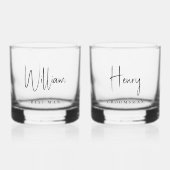 Moderne Beste Man Groomsman Bruiloft Whisky Glas (Voorkant)
