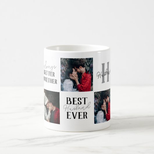 Moderne Beste Man Ooit 5 Fotocollage Koffiemok (Center)