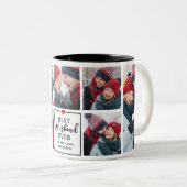 Moderne beste man ooit 7-foto collage & bericht tweekleurige koffiemok (Voorkant rechts)
