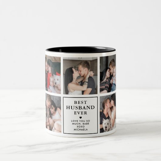 Moderne beste man ooit 9-foto tweekleurige koffiemok (Center)