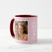 Moderne beste moeder ooit 2 foto's Tekst Roze C52 Mok (Voorkant links)