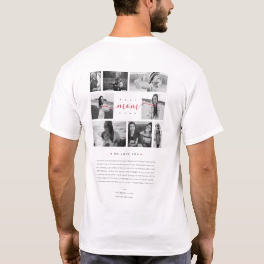 Moderne beste moeder ooit 8 Foto Funny Letter Wome T-shirt (Achterkant)