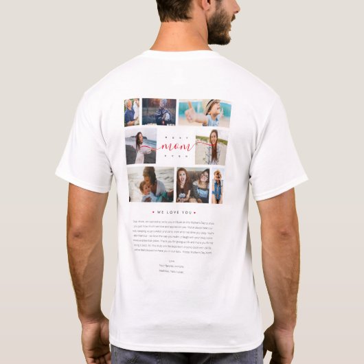 Moderne beste moeder ooit 8 Foto Funny Letter Wome T-shirt (Achterkant)